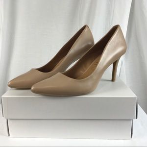 Calvin Klein Kamara Nappa Tan Leather Heels Pumps